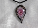 Glass Necklace Style 2 Pink 3mm Leather Cord